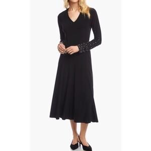 slim fit dress slacks Karen Kane Sleeveless Fit & Flare Dress Black L / Black main image 0